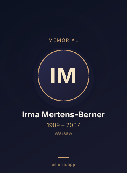 Memorial portrait of Irma Mertens-Berner