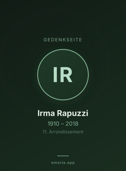 Gedenkportrait von Irma Rapuzzi