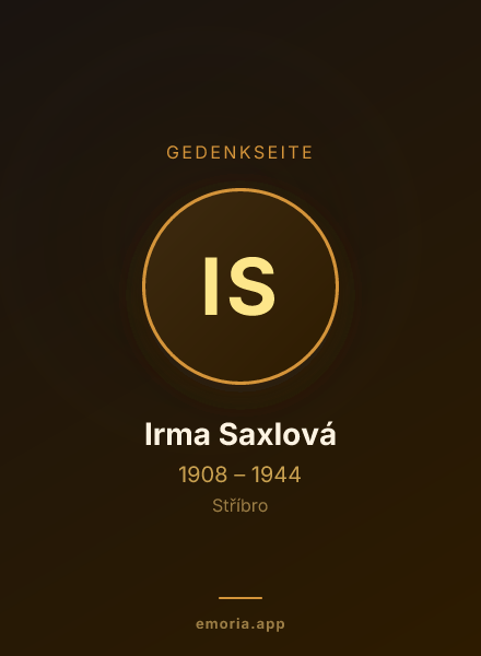 Gedenkportrait von Irma Saxlová
