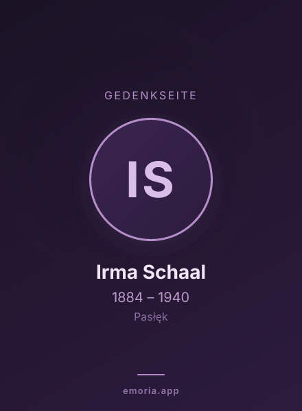 Gedenkportrait von Irma Schaal