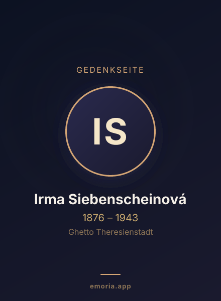 Gedenkportrait von Irma Siebenscheinová