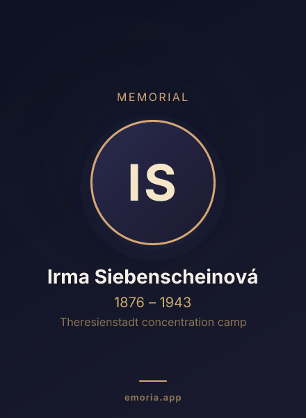 Memorial portrait of Irma Siebenscheinová