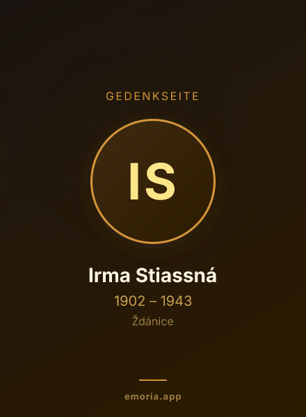 Gedenkportrait von Irma Stiassná