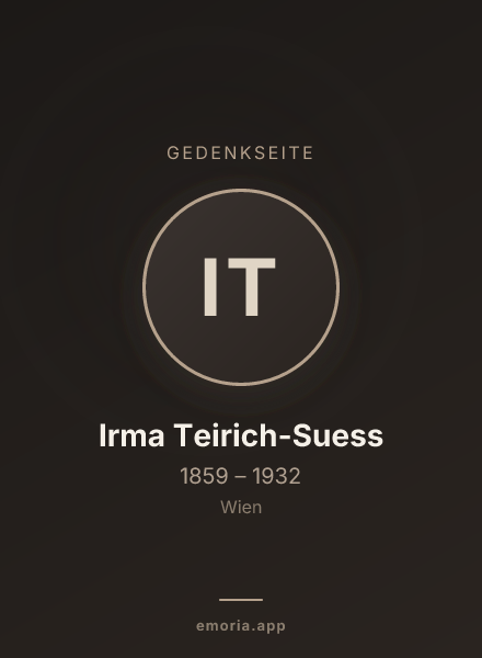 Gedenkportrait von Irma Teirich-Suess