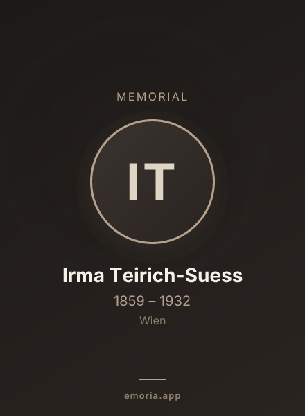 Memorial portrait of Irma Teirich-Suess