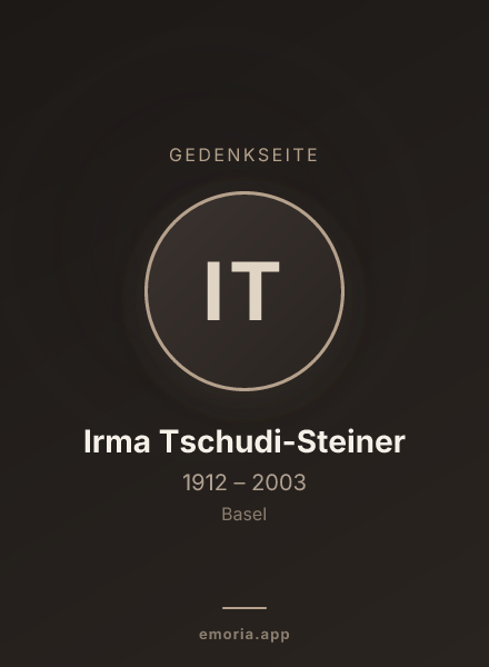 Gedenkportrait von Irma Tschudi-Steiner