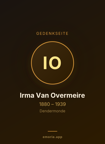 Gedenkportrait von Irma Van Overmeire