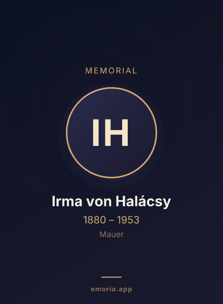 Memorial portrait of Irma von Halácsy