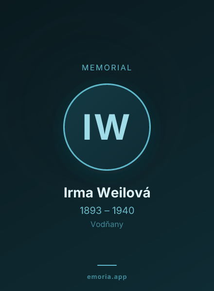 Memorial portrait of Irma Weilová