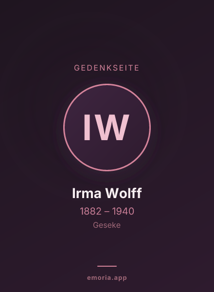 Gedenkportrait von Irma Wolff