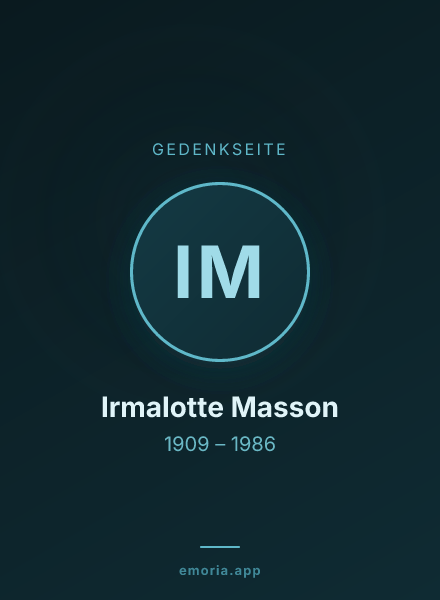 Gedenkportrait von Irmalotte Masson