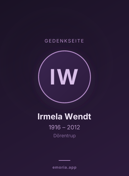 Gedenkportrait von Irmela Wendt