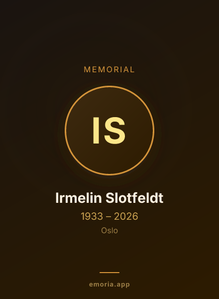 Memorial portrait of Irmelin Slotfeldt