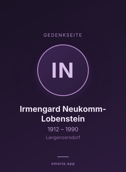 Gedenkportrait von Irmengard Neukomm-Lobenstein