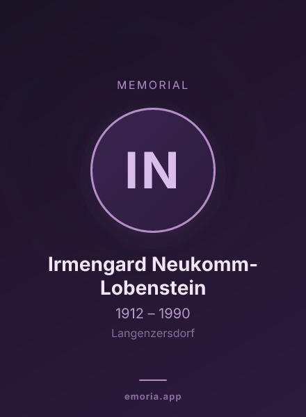Memorial portrait of Irmengard Neukomm-Lobenstein