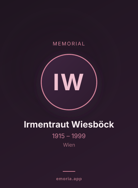 Memorial portrait of Irmentraut Wiesböck