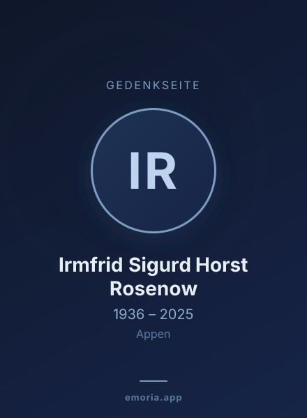 Gedenkportrait von Irmfrid Sigurd Horst Rosenow