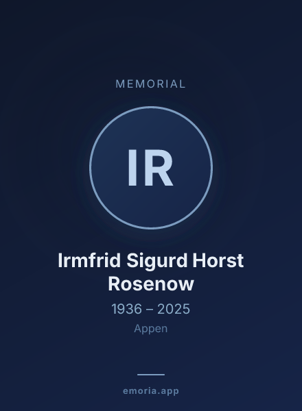 Memorial portrait of Irmfrid Sigurd Horst Rosenow