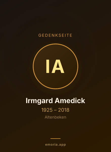 Gedenkportrait von Irmgard Amedick