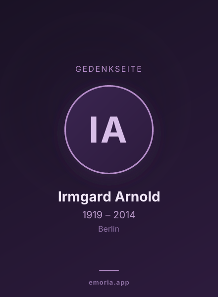 Gedenkportrait von Irmgard Arnold
