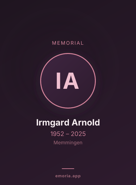 Memorial portrait of Irmgard Arnold