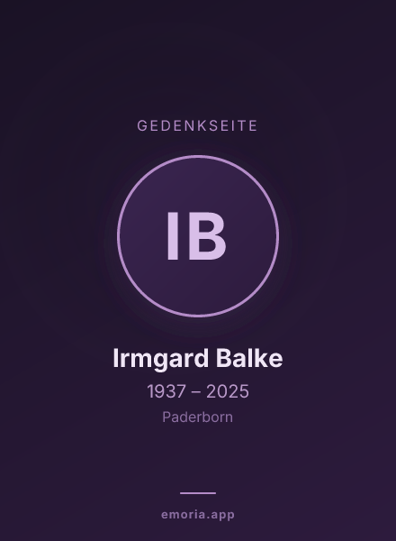 Gedenkportrait von Irmgard Balke