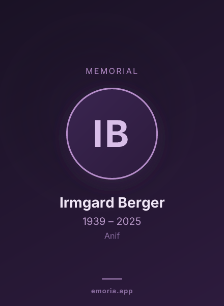 Memorial portrait of Irmgard Berger