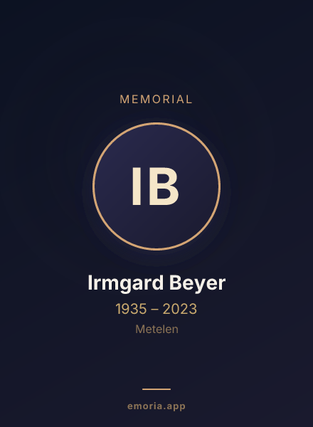 Memorial portrait of Irmgard Beyer