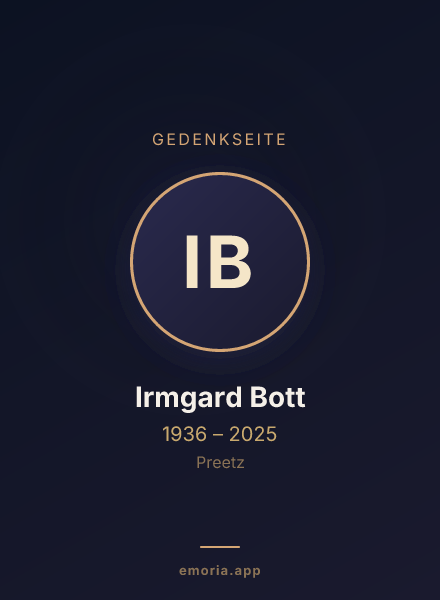 Gedenkportrait von Irmgard Bott