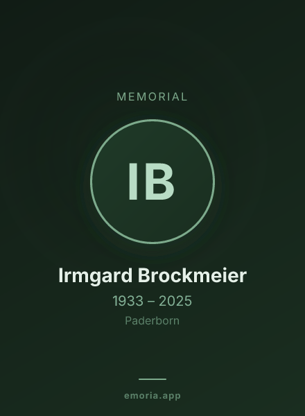 Memorial portrait of Irmgard Brockmeier