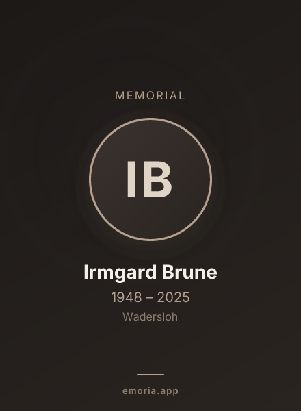 Memorial portrait of Irmgard Brune