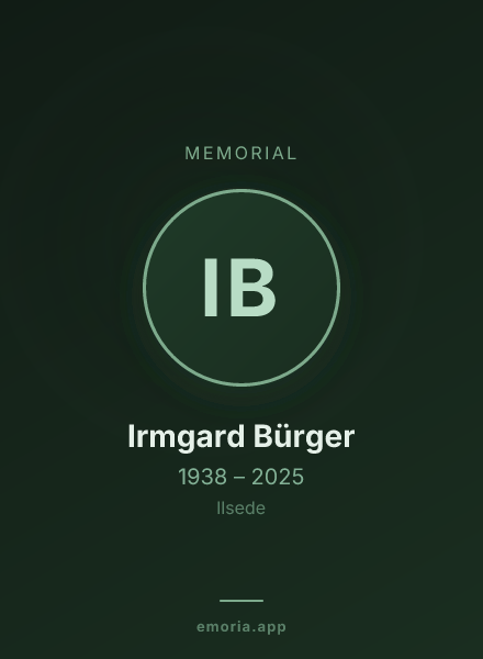 Memorial portrait of Irmgard Bürger