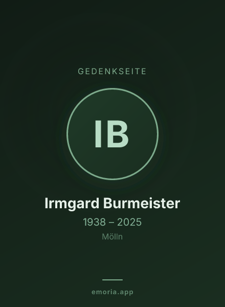 Gedenkportrait von Irmgard Burmeister