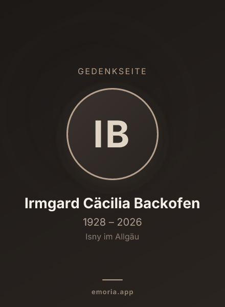 Gedenkportrait von Irmgard Cäcilia Backofen