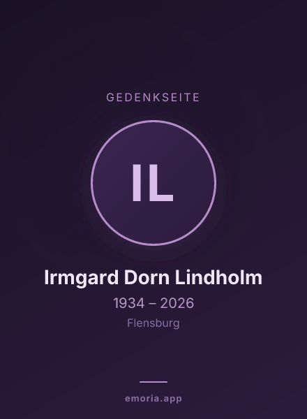 Gedenkportrait von Irmgard Dorn Lindholm