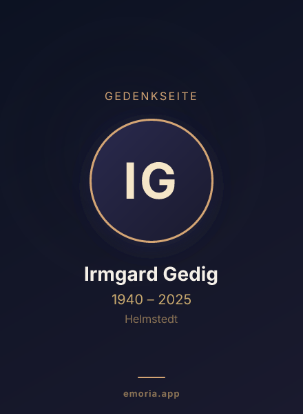 Gedenkportrait von Irmgard Gedig