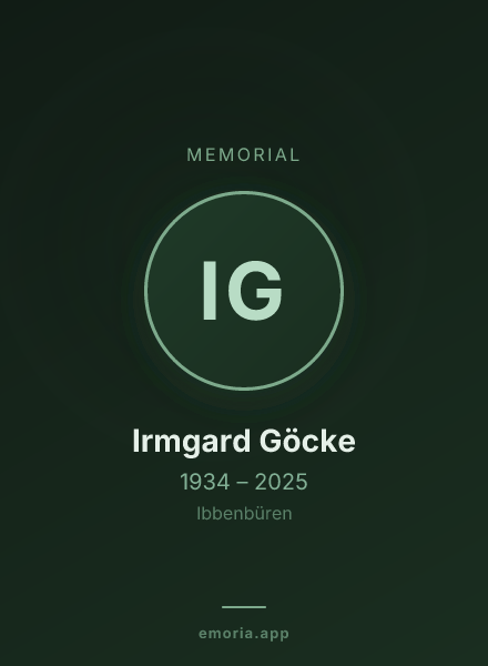 Memorial portrait of Irmgard Göcke
