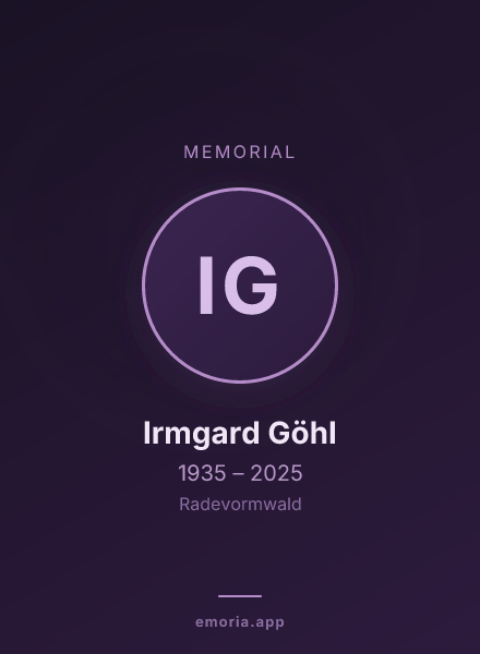 Memorial portrait of Irmgard Göhl