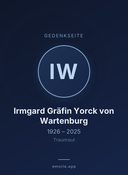 Gedenkportrait von Irmgard Gräfin Yorck von Wartenburg