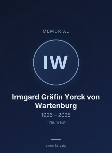 Memorial portrait of Irmgard Gräfin Yorck von Wartenburg