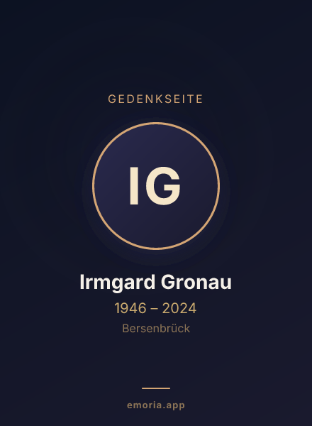 Gedenkportrait von Irmgard Gronau