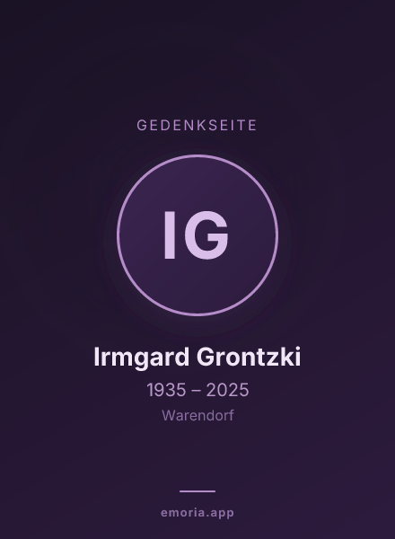 Gedenkportrait von Irmgard Grontzki