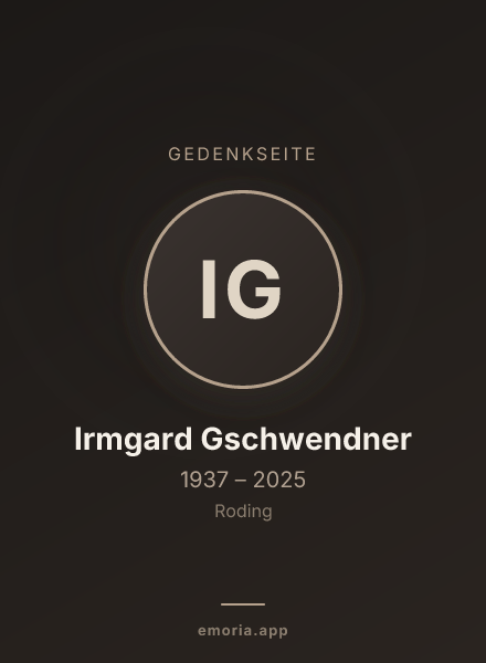 Gedenkportrait von Irmgard Gschwendner