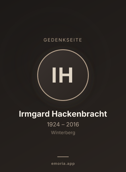 Gedenkportrait von Irmgard Hackenbracht