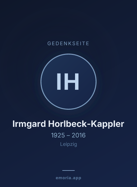 Gedenkportrait von Irmgard Horlbeck-Kappler