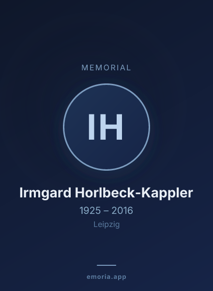 Memorial portrait of Irmgard Horlbeck-Kappler