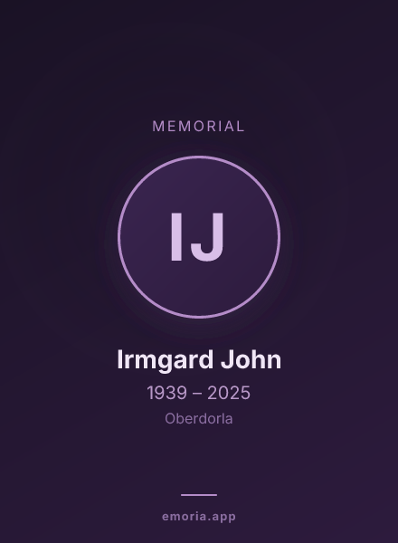 Memorial portrait of Irmgard John