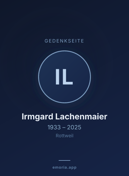 Gedenkportrait von Irmgard Lachenmaier