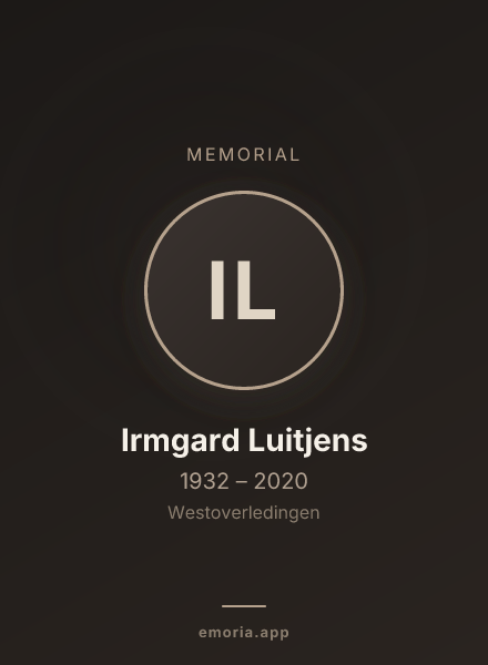 Memorial portrait of Irmgard Luitjens