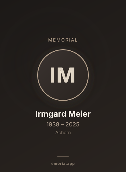 Memorial portrait of Irmgard Meier
